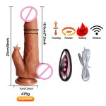 MNN33-016-Thrusting Dildo Licking Vibrator - 10 frequency Vibrating Dildos with 7 Vibration 3 Thrusting and Heating Licking Modes for Anal Clit G-Spot Stimulation, Remote Control Adult Sex Toys for Women - Image 2