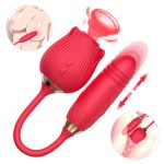 MNN33-052-Rose Toy Vibrator for Woman,Clitoral Tongue Vibrator Sex Toys with 10 Speed Modes,G-spot Dildo Rose Nipple Massager Licking Stimulator for Women