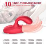 MNN33-067-Clitoral Tongue Licking Vibrator, Rose Toy 2 in 1 for Women,G-spot Nipple Stimulator with 10 Vibration Modes Dildo Vibrators Adult Sex Toys for Women & Couples - Image 2