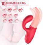 MNN33-067-Clitoral Tongue Licking Vibrator, Rose Toy 2 in 1 for Women,G-spot Nipple Stimulator with 10 Vibration Modes Dildo Vibrators Adult Sex Toys for Women & Couples