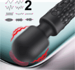 UMP-012 Fast Orgasm| Vibrators for Woman | Sex Toys| G-spot Stimulator| Body Massager| Gifts for Women| 20 Modes & 8 Speeds of Pleasure | Rechargeable Vibrating Dildo Wand Massager (Black) - Image 3