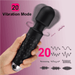 UMP-012 Fast Orgasm| Vibrators for Woman | Sex Toys| G-spot Stimulator| Body Massager| Gifts for Women| 20 Modes & 8 Speeds of Pleasure | Rechargeable Vibrating Dildo Wand Massager (Black) - Image 2