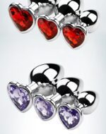 UMP-001 Anal Butt Plug Beginners 3PCS Metal Butt Toys Heart Shaped Anal Jewel Butt Plug SM Adult Gay Anal Plugs Couples Flriting Butt Plug - Image 4