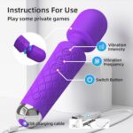 UMP-011 Fast Orgasm| Vibrators for Woman | Sex Toys| G-spot Stimulator| Body Massager| Gifts for Women| 20 Modes & 8 Speeds of Pleasure | Rechargeable Vibrating Dildo Wand Massager (Purple）） - Image 6