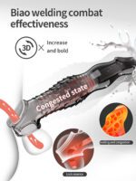 UMP-S9B Reusable Black Transparent TPE Vagina Stimulating Extended Penis Sleeve - Image 7