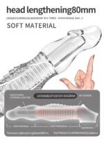 UMP-S9A Reusable Transparent TPE Vagina Stimulating Extended Penis Sleeve - Image 7