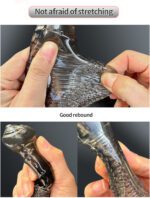 UMP-S8B Reusable Black Transparent TPE Vagina Stimulating Extended Penis Sleeve - Image 8