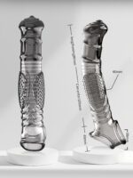 UMP-S8B Reusable Black Transparent TPE Vagina Stimulating Extended Penis Sleeve - Image 10