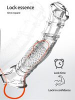 UMPS-S8A Reusable Transparent TPE Vagina Stimulating Extended Penis Sleeve - Image 4