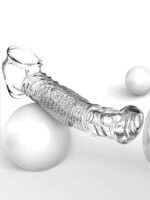 UMPS-S8A Reusable Transparent TPE Vagina Stimulating Extended Penis Sleeve - Image 11