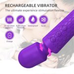 UMP-011 Fast Orgasm| Vibrators for Woman | Sex Toys| G-spot Stimulator| Body Massager| Gifts for Women| 20 Modes & 8 Speeds of Pleasure | Rechargeable Vibrating Dildo Wand Massager (Purple）） - Image 2