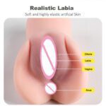 MNN9-MQ120/UMP-022-Male Masturbator 2 in 1 Adult Sex Toy with 3D Tight Vagina & Anus for Men Masturbation, Soft Simulating Realistic Vagina Design Best Wrapped Feeling - Image 7