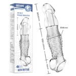UMP-S9A Reusable Transparent TPE Vagina Stimulating Extended Penis Sleeve