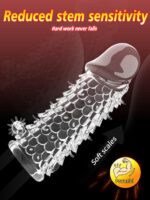 UMP-S03 Reusable Transparent TPE Vagina Stimulating Penis Sleeve - Image 4