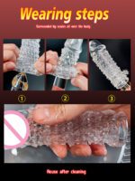 UMP-S03 Reusable Transparent TPE Vagina Stimulating Penis Sleeve - Image 5